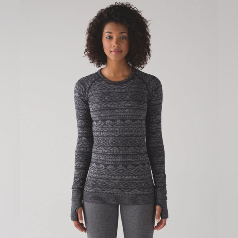 Lululemon Rest less Pullover Heathered Black